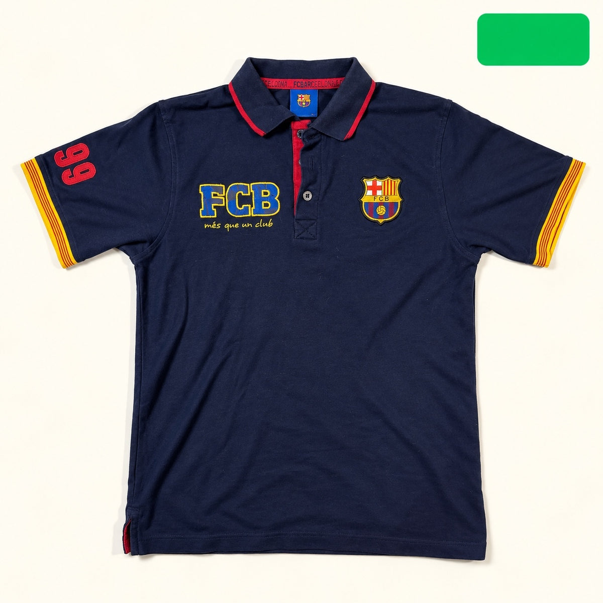 Retro FC Barcelona Navy Polo Shirt