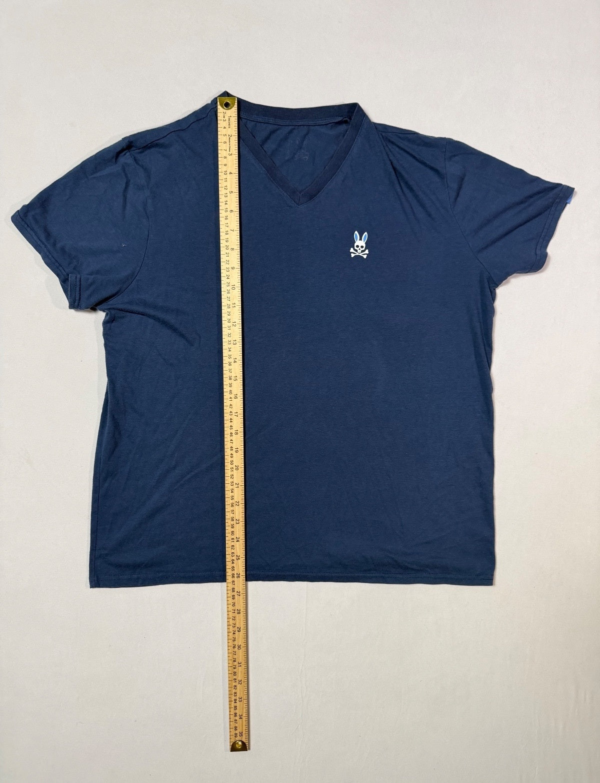 Psycho Bunny Navy V-Neck T-Shirt Small Logo