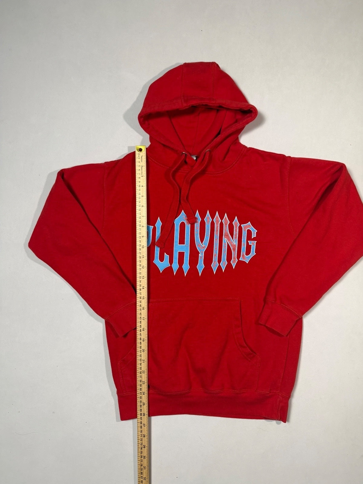 Y2K Style Cotton Heritage Red Graphic Hoodie Size S