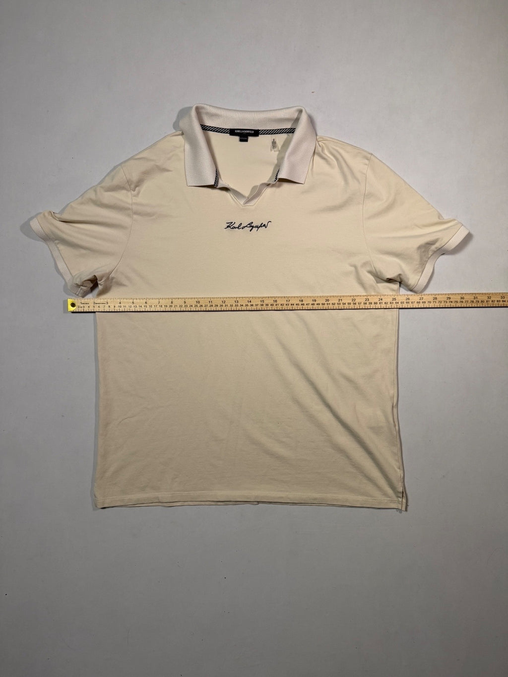 Karl Lagerfeld Cream Polo Shirt Size XL