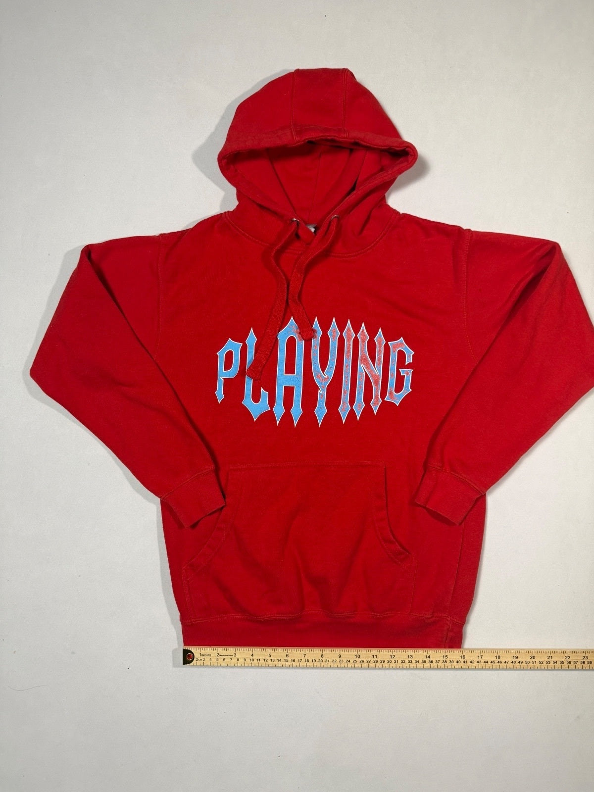 Y2K Style Cotton Heritage Red Graphic Hoodie Size S