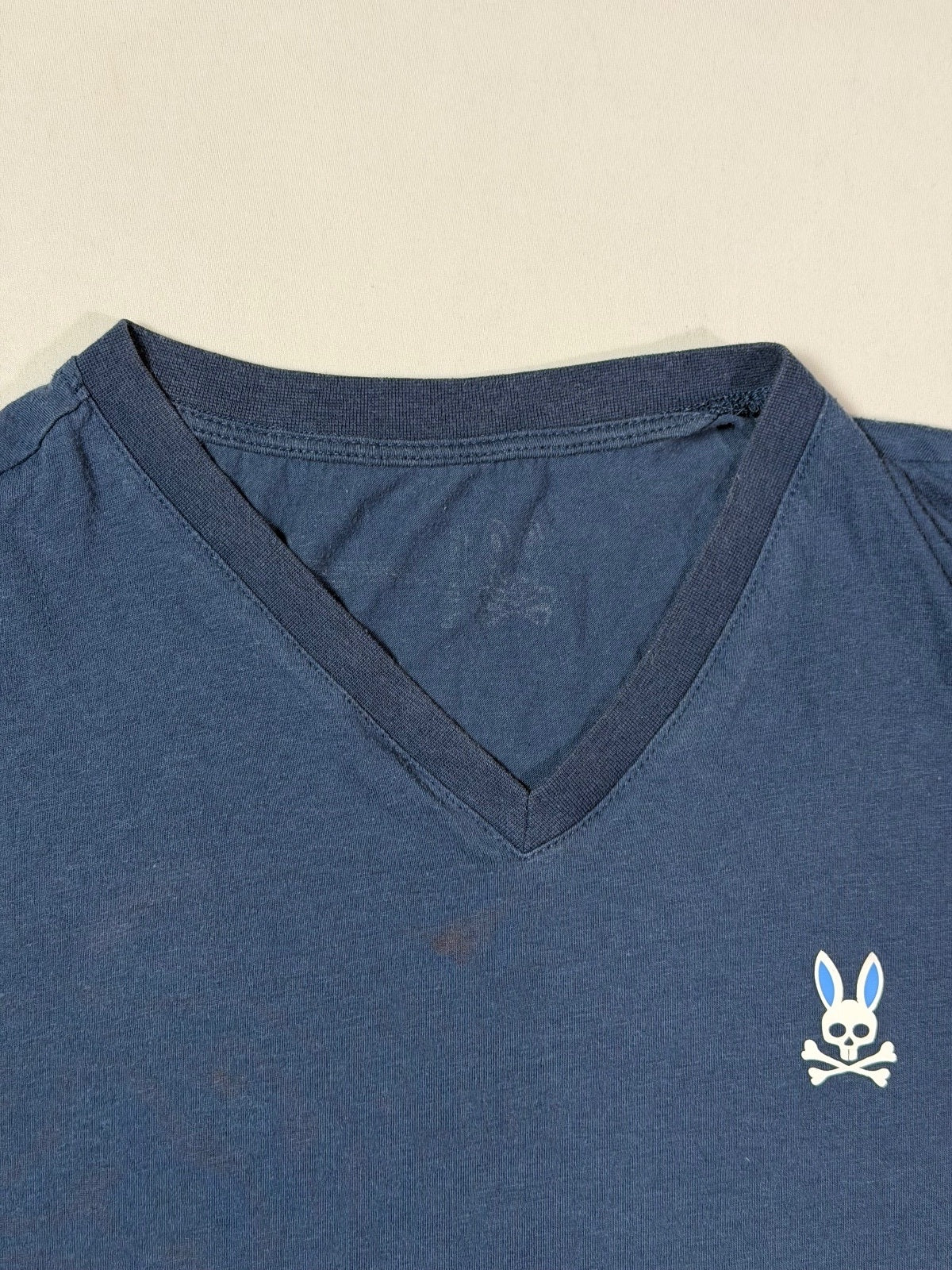 Psycho Bunny Navy V-Neck T-Shirt Small Logo