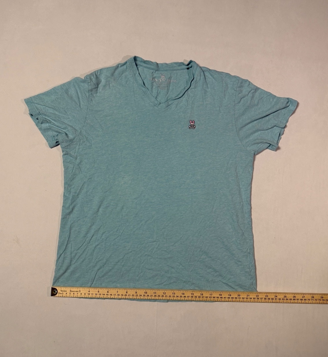 Psycho Bunny Light Blue V-Neck T-Shirt Size L