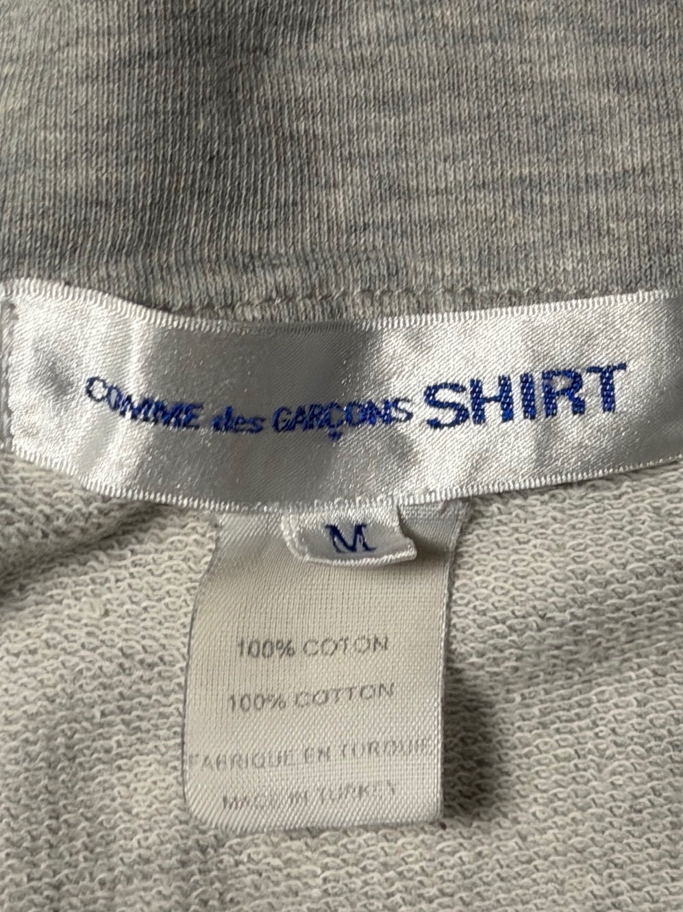 Y2K Comme des Garçons SHIRT Gray Graphic Zip Hoodie