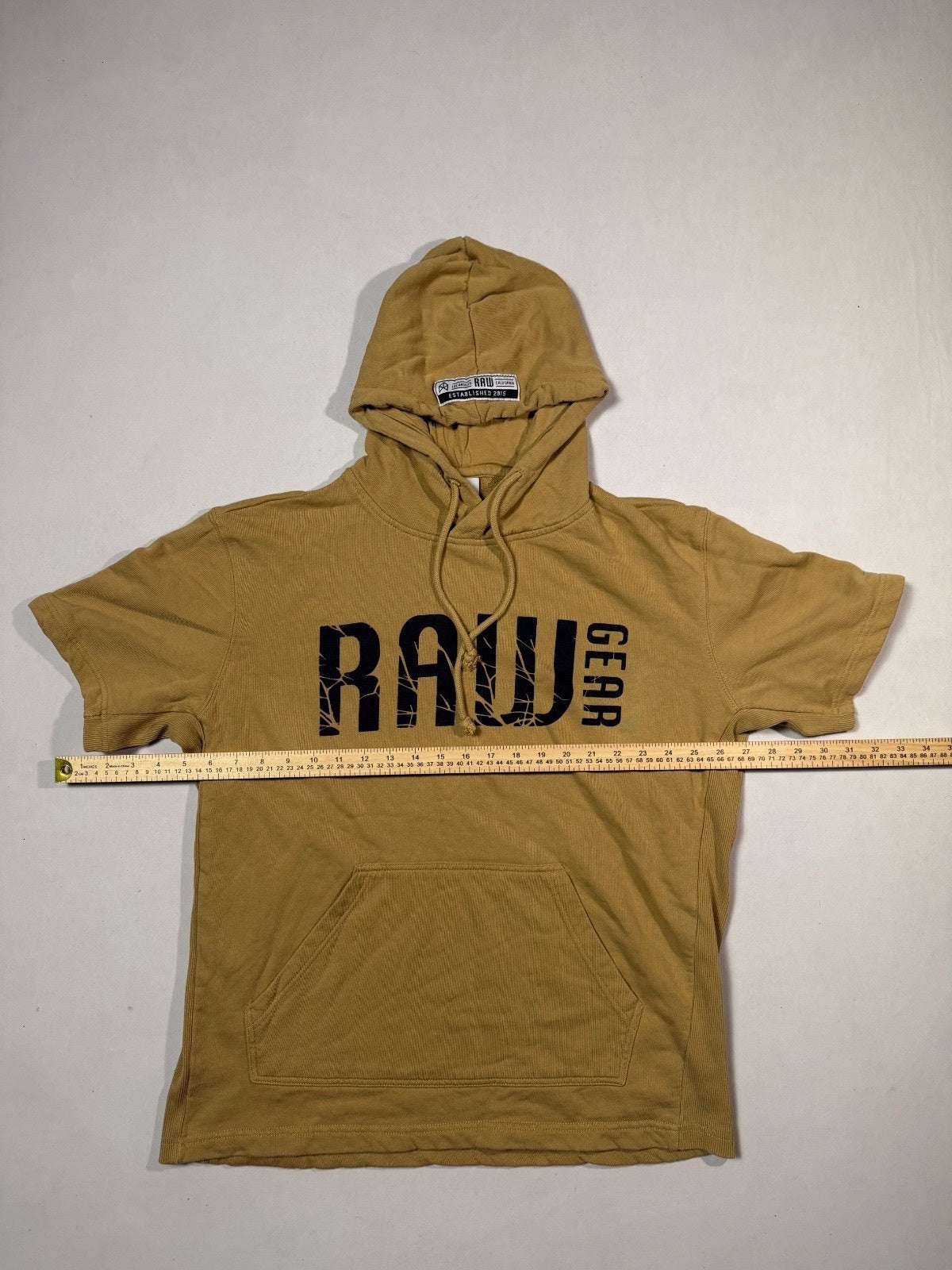 BMFIT Tan RAW Gear Short Sleeve Hoodie Size M
