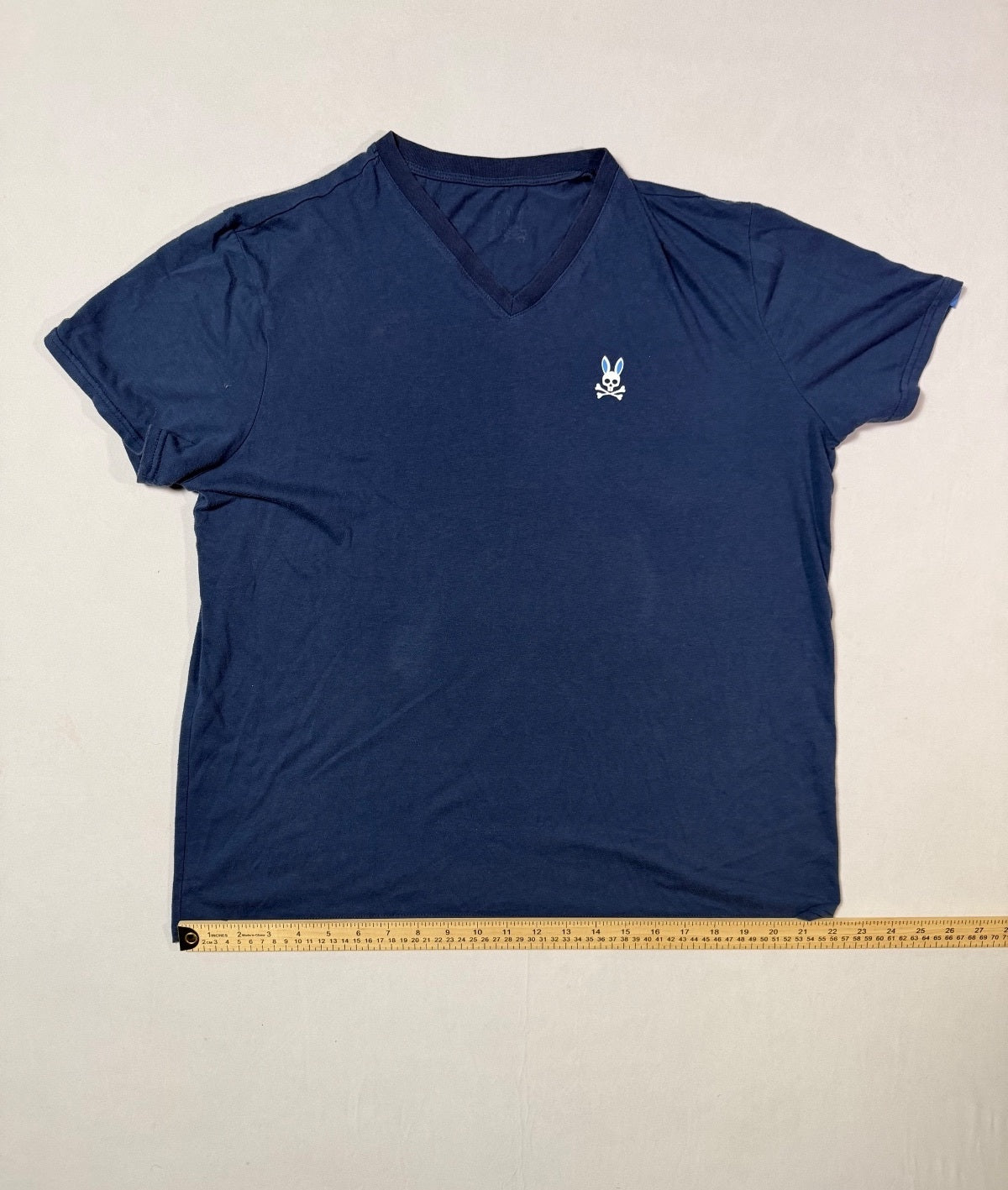 Psycho Bunny Navy V-Neck T-Shirt Small Logo