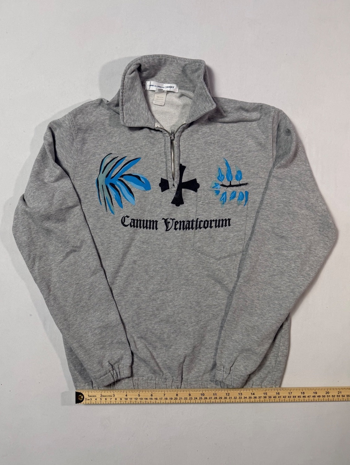 Y2K Comme des Garçons SHIRT Gray Graphic Zip Hoodie