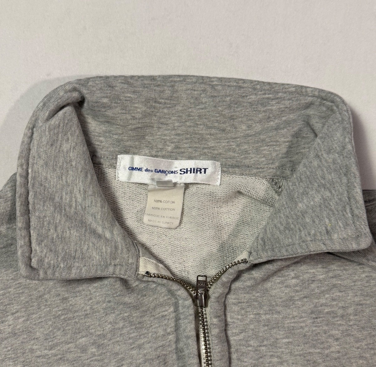 Y2K Comme des Garçons SHIRT Gray Graphic Zip Hoodie