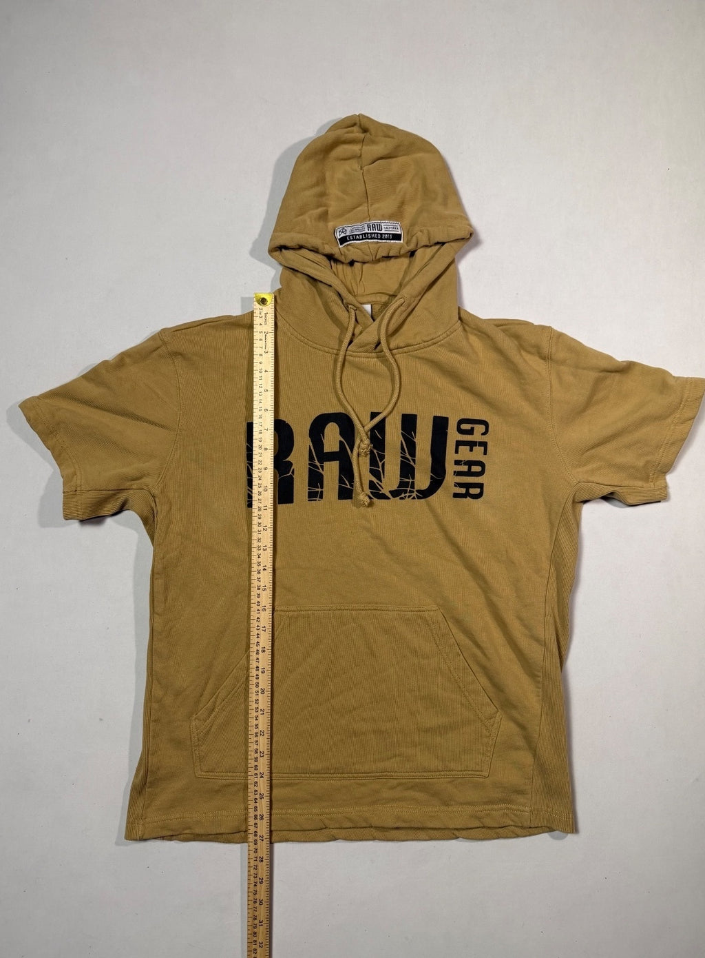 BMFIT Tan RAW Gear Short Sleeve Hoodie Size M
