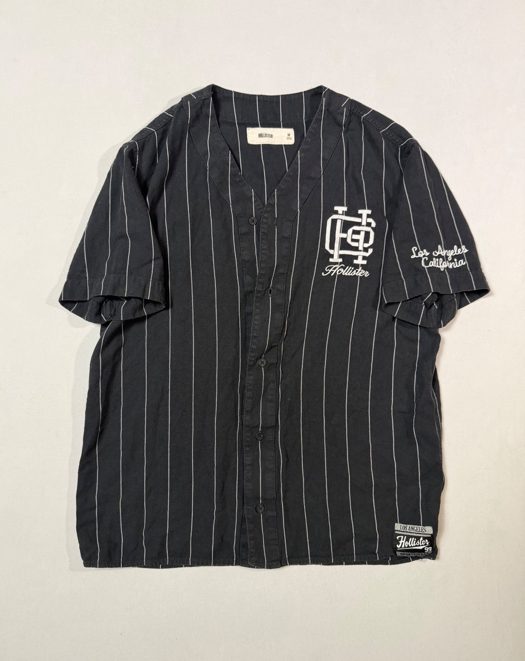 Hollister Los Angeles Pinstripe Baseball Jersey Shirt M
