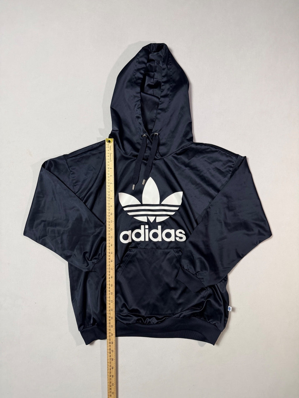 Adidas Originals Black Satin Trefoil Hoodie XS