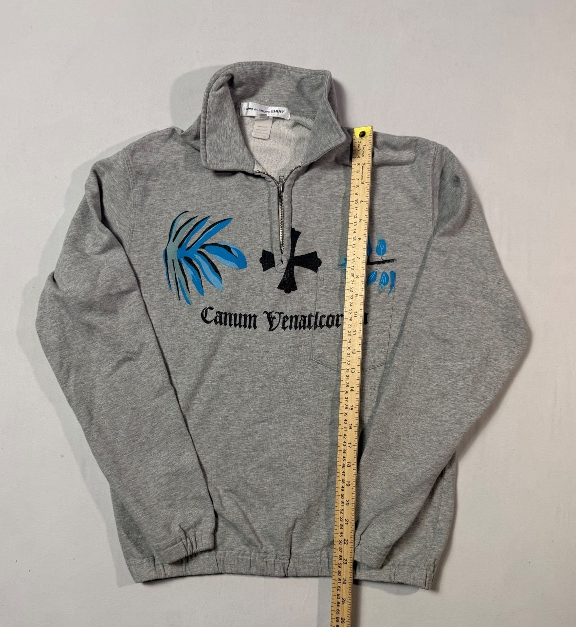 Y2K Comme des Garçons SHIRT Gray Graphic Zip Hoodie