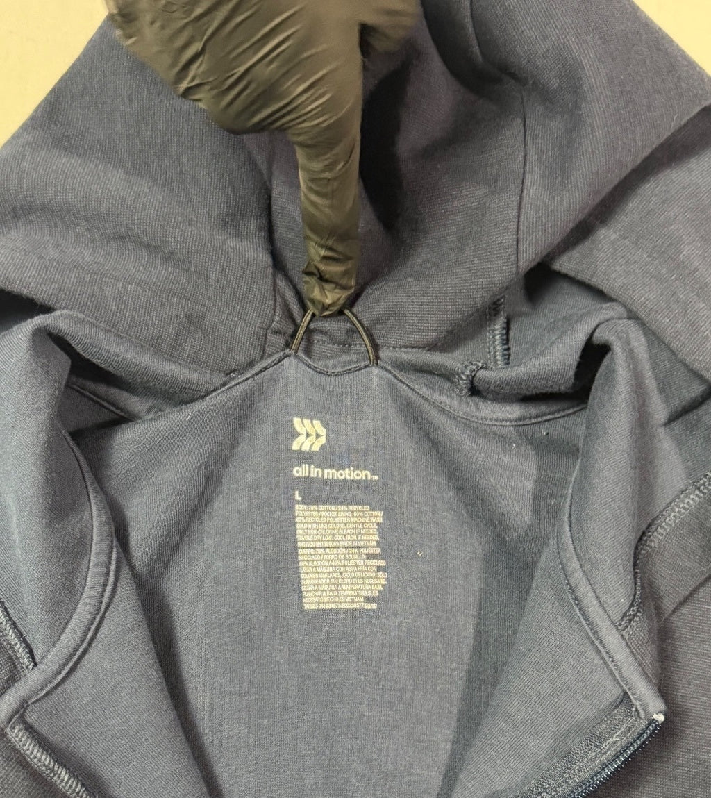 All in Motion Navy Blue Full Zip Hoodie Size L