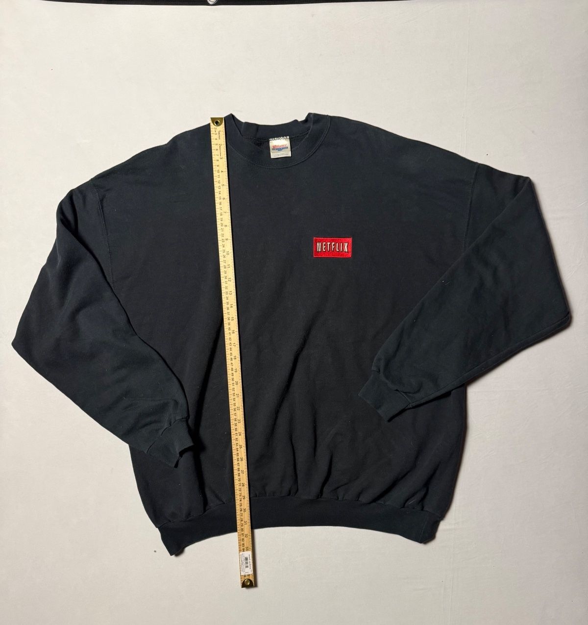 Vintage Netflix Embroidered Logo Black Sweatshirt 3XL
