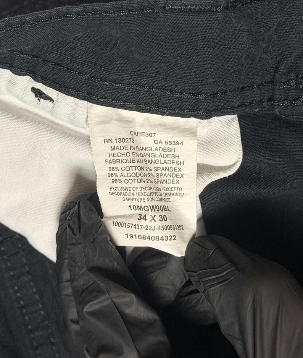 Wrangler Black Cargo Pants 34x30
