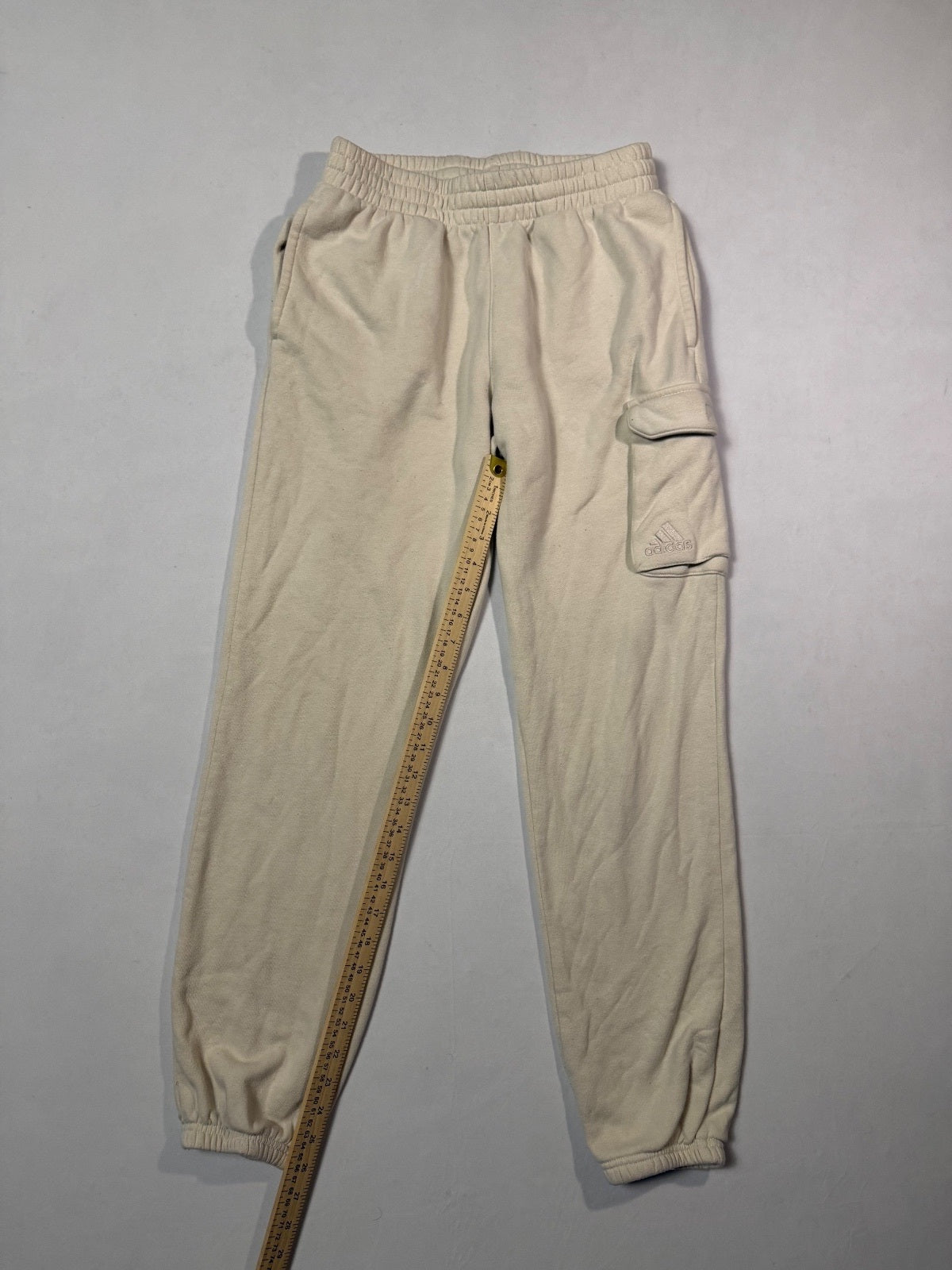 Adidas Cream Fleece Jogger Sweatpants Size L