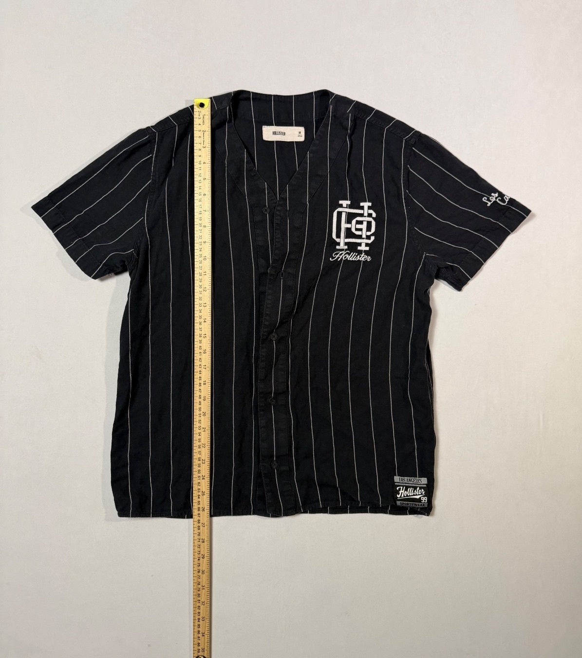 Hollister Los Angeles Pinstripe Baseball Jersey Shirt M