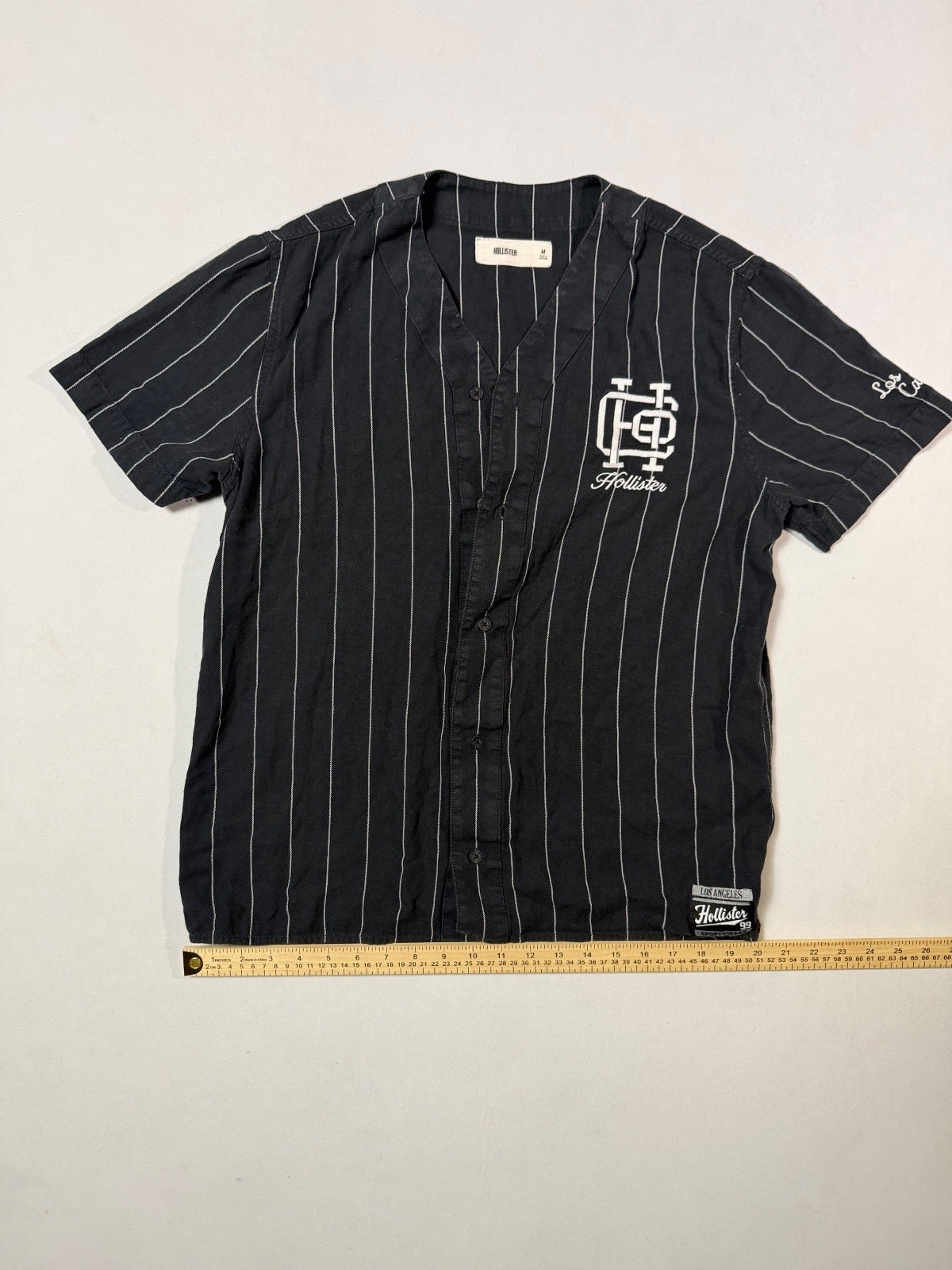 Hollister Los Angeles Pinstripe Baseball Jersey Shirt M